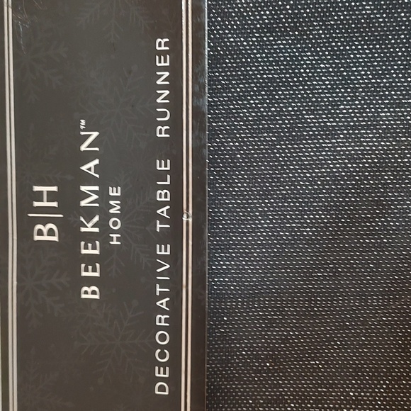 New Silver Metallic Decorative Table Runner by BH Beekman "Merry & Bright" 16x72 - Picture 4 of 7
